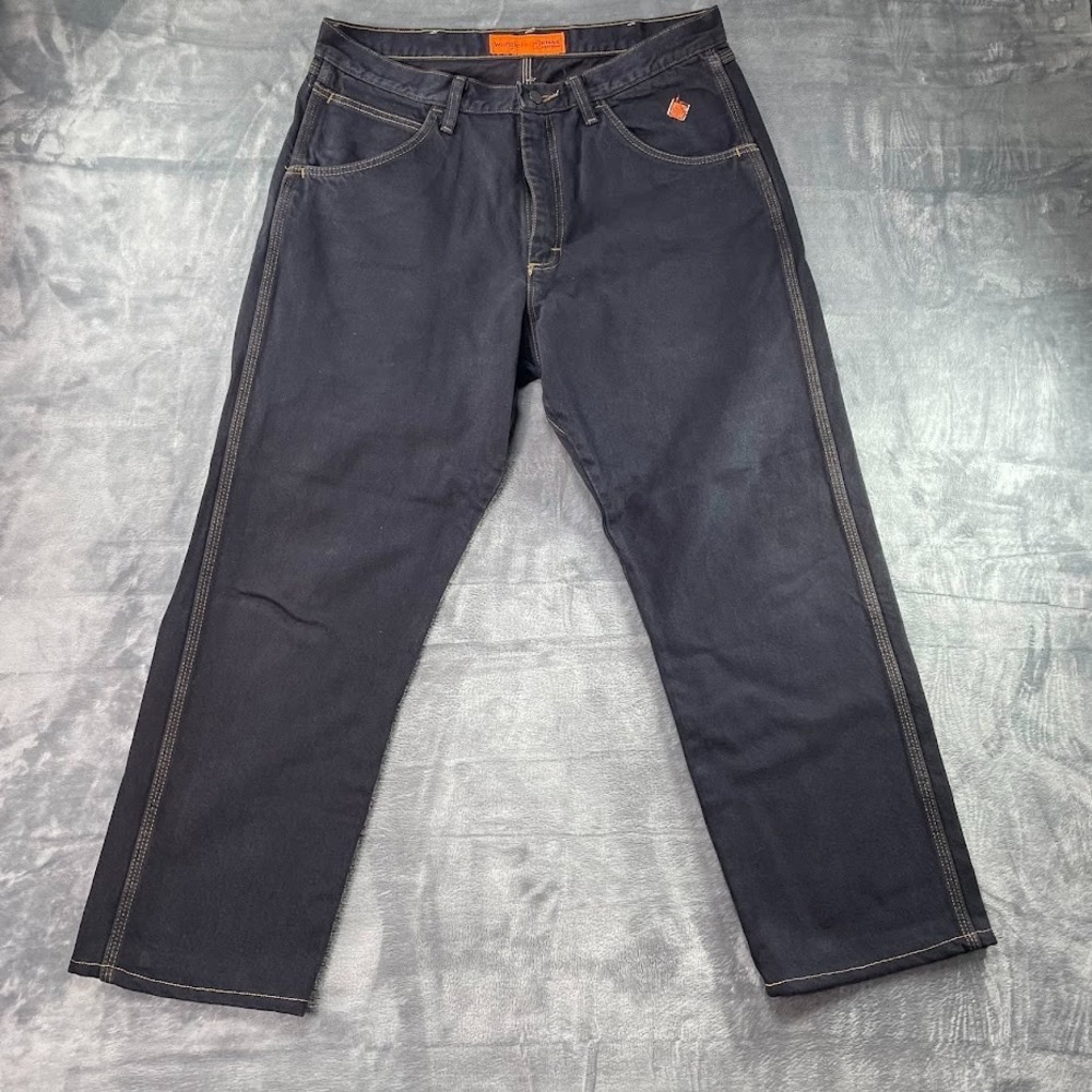 Wrangler Riggs FR Jeans Mens 36x34 Fits 36x30 Black Workwear Bootcut CAT2 2112